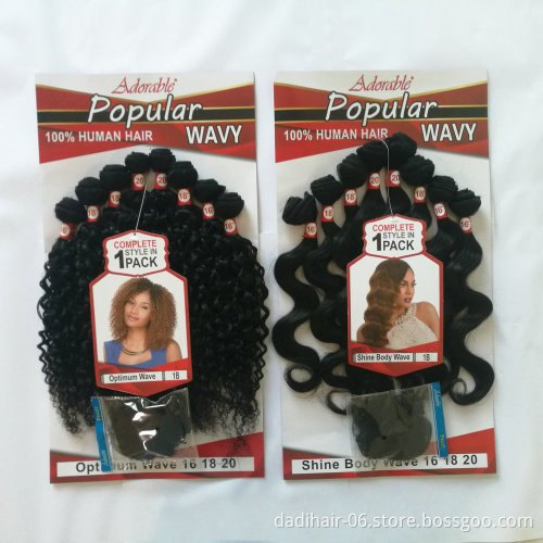 Adorable hair animal mix human hair,synthetic hair Spanish wave 8pcs/lot with free closure,human hair mixed synthetic fiber hair